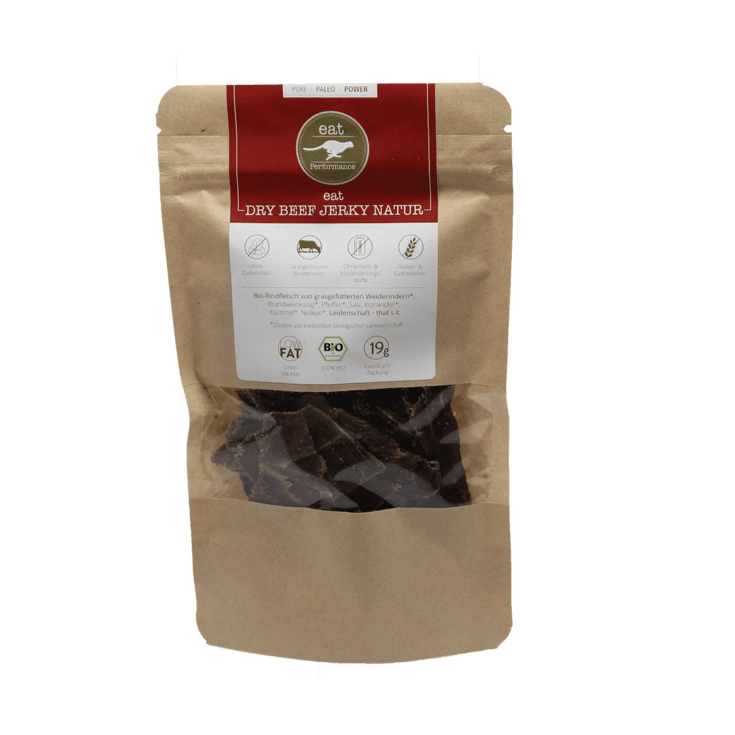 eat Trockenfleisch Dry Beef Jerky Natur Produktbild